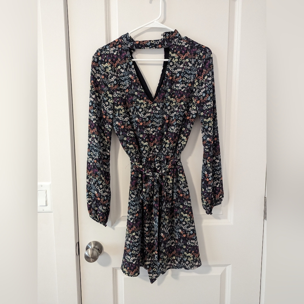 H&M Floral Black Dress US 6